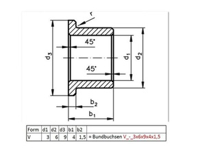 Flansch Buchse form standard-Auflösung tools bronze-Buchse bronze-buchsen din 1850 3d print model - Mito3D