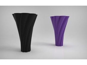 espiral vaso de rf decoração o flor torcida 3d print model - Mito3D