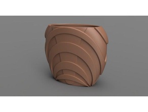 Ovale vase v2 Dekor arc Blumentopf Pflanzer wave 3d print model - Mito3D