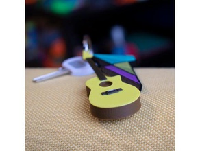 multi-color de la guitarra llavero 3d impresión accesorio instrumento música musical 3d print model - Mito3D
