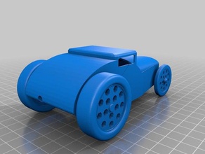 3d-druckbare wind-up hot rod Fahrzeuge 3d print model - Mito3D