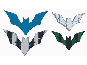 flexi batarang 4 signs logos articulated batman logo symbol dual extruder extrusion flexible polymathic print place toy two color 3d print model - Mito3D