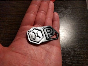 overpowered logo computer keychain pcgaming pcmr 3d print model - Mito3D