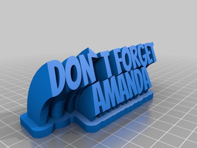 no te olvides de amanda la oficina personalizado 3D print model - Mito3D