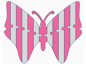 flexi mariposa remix a los animales articulados articulado de la doble extrusor extrusión flexible bisagra articulada polymathic dos colores 3d print model - Mito3D