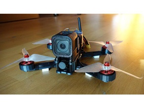 222mm fpv drone telaio v2 i giocattoli giochi gopro mount elica eliche quad quadcopter quadrocopter 3d print model - Mito3D