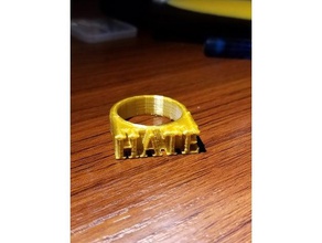 hate ring jewelry accesories fashion signet 3d print model - Mito3D