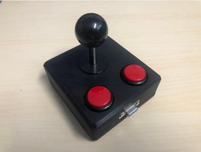 2-botão de joystick arcade vídeo jogos atari comodoro 3d print model - Mito3D