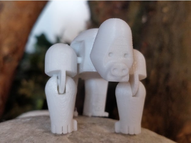 bewegliche gorilla Tiere Afrika artikuliert Wald Dschungel kingkong monkey vape 3D print model - Mito3D