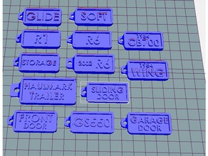 portachiavi tag etichette fobs varie catena i veicoli chiavi 3d print model - Mito3D