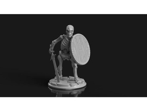 skeleton longsword round shield toy game accessories 28mm dnd dungeons dragons mini miniature miniatures wargame wargames wargaming 3d print model - Mito3D