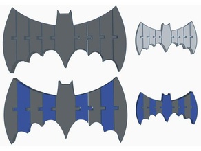 flexi batarang 5 Zeichen logos artikuliert batman batman-logo batman-symbol dual-Farbe dual-extruder dual-extrusion flexibel polymathic zwei Farbe 3d print model - Mito3D