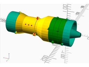 rotazione turbojet modello ingegneria 3d print model - Mito3D