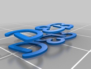 dlg-text Schlüsselanhänger angepasst 3d print model - Mito3D