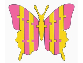 un altro flexi farfalla remix animali articolato doppio estrusore doppia estrusione flessibile a cerniera modello eclettica due colori 3d print model - Mito3D