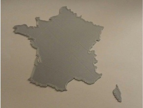 Karte Frankreich durchsucht Replikate 3d print model - Mito3D