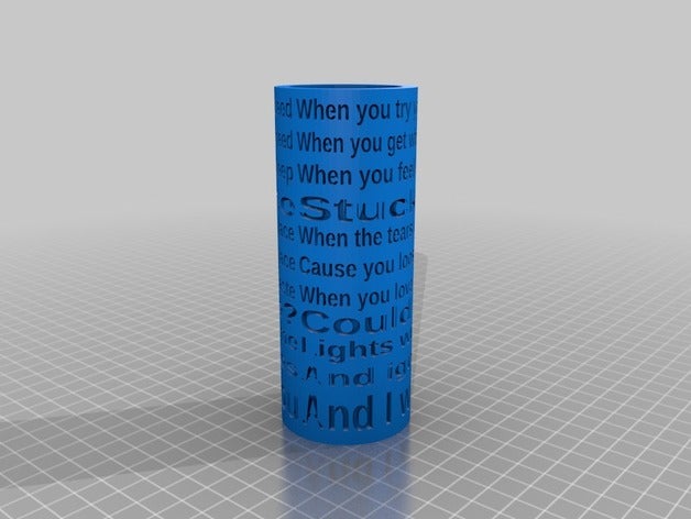 lanterne de vous fixer des paroles décor la bougie coldplay kerze musique windlicht 3D print model - Mito3D
