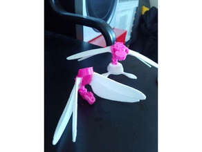 floppiest dragonfly separate wings toys games flexi floppy remix 3d print model - Mito3D