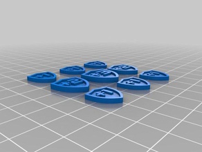keyforge armor token remix +2 toy game accessories boardgame 3d print model - Mito3D