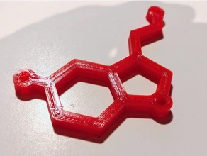 la serotonina, molecola portachiavi i biologia biomolecola chimica molecole organica 3d print model - Mito3D