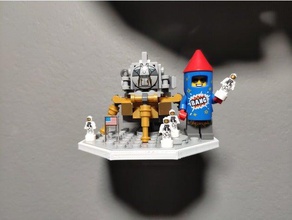 lego idee 21309 nasa saturno luna lander lunare terra appendiabiti da parete giocattolo gioco accessori 3d print model - Mito3D