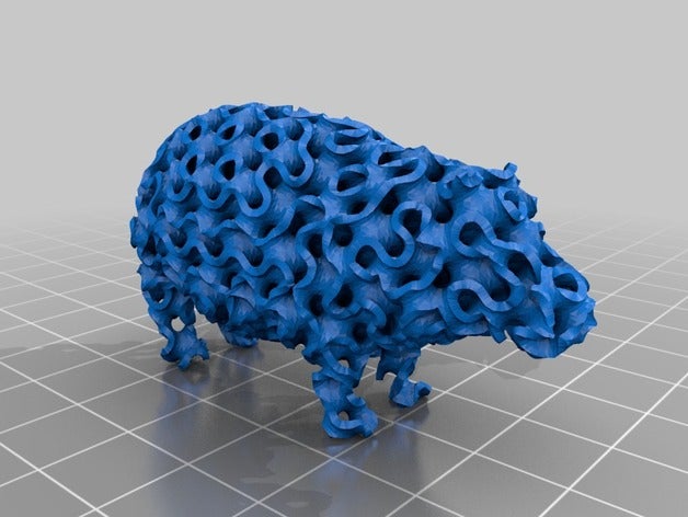 minimes hippogyroidomus les mathématiques art hippopotame 3D print model - Mito3D