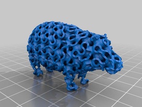 minimes hippogyroidomus les mathématiques art hippopotame 3d print model - Mito3D