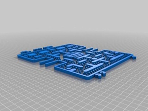 labirinto de pac-man 3d arte parede vídeo jogos pacman 3d print model - Mito3D