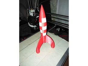 fus&eacutee tintín cohete art luna 3d print model - Mito3D