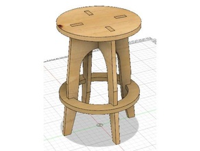 plywood stool decor 3d print model - Mito3D