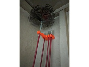 chimney broom holder 9mm diameter household sweeper 3d print model - Mito3D