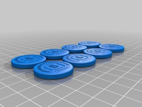 keyforge tokens damage armor stun chains games boardgame 3d print model - Mito3D