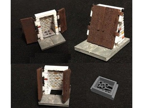 miniature sewer protected entrance toys games dnd prop dungeons dragons 28mm pathfinder tiles rpg tabletop gaming 3d print model - Mito3D