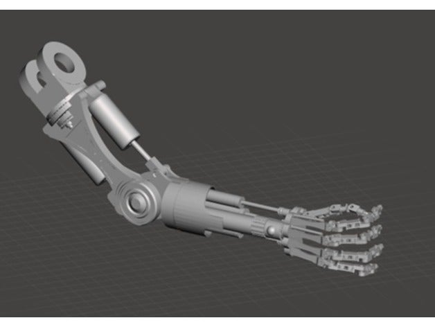 terminator braço sólido antebraço mão esculturas 3dprintable 3D print model - Mito3D