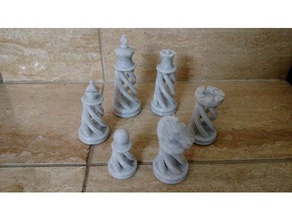 remixed knight pawn spiral chess set 3d print model - Mito3D