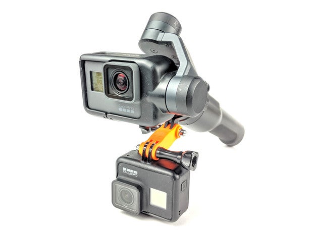 gopro-estilo de dupla face 3 post conenctor partes acção came câmera, ação gopro karma montagem yi 3D print model - Mito3D