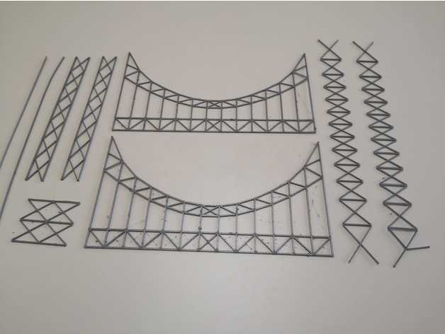 estructura erfüllt&aacutelicasecci&oacuten del puente golden gate 3d drucken 3D print model - Mito3D