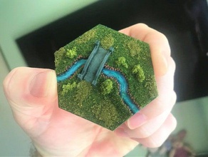 wargaming hex güçlü imparatorluklar nehir set çini fayans oyunlar wargame wargames 3d print model - Mito3D
