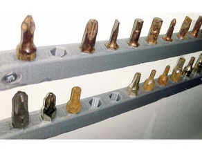 single row 11pcs screwdriver bit holder wall mount 75mm organization bits rack 3d print model - Mito3D