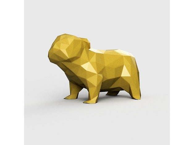 english bulldog low poly polygon model 3d printing 3dprinting 3D print model - Mito3D