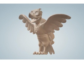 ağaçkakan roket uzmanı heykeller kuş komik gözlük heykelciği kanatları 3d print model - Mito3D