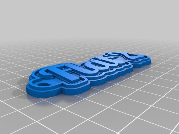 flat 2 22 font 8cm long keychains customized 3D print model - Mito3D