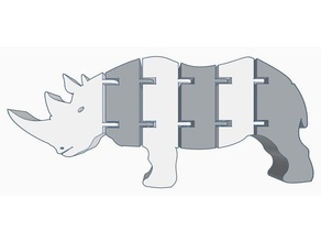 flexi rhino remix animali articolato doppio estrusore doppia estrusione estinto fidgit flessibile eclettica il sudan giocattolo due colori 3d print model - Mito3D