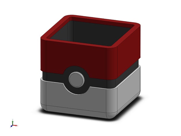 pokeball cubo fioriera famiglia box macetero plantas pokemon 3D print model - Mito3D