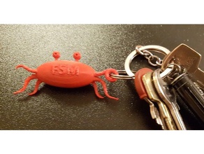 flying spaghetti monster keychain keychains 3d print model - Mito3D