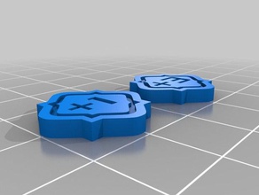 keyforge tokens double sided toy game accessories boardgame 3d print model - Mito3D
