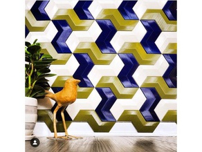 zag tile decor backsplash bathroom decoration kitchen pattern tiling 3d print model - Mito3D