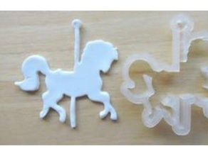 caballo de carrusel cortador la galleta cocina comedor 3d print model - Mito3D