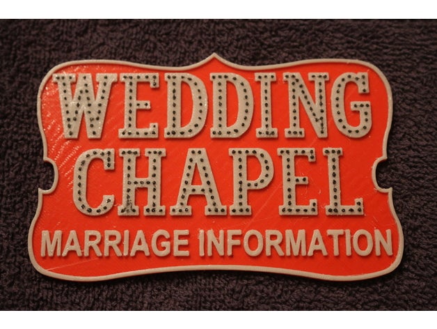 las vegas wedding chapel sign signs logos glow dark marriage neon 3D print model - Mito3D
