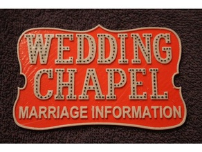 las vegas wedding chapel sinal sinais logotipos brilho escuro o casamento neon 3d print model - Mito3D